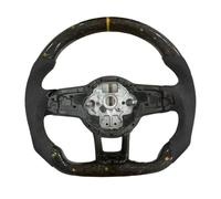 Compatible For VW Golf MK7 7.5 GTI R Polo Blue Stitching Alcantara Carbon Fiber Blue Back Label RLINE Steering Wheel Assembly(Gold Style)