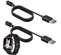 Compatible for WallPacle Smart Watch Charger, 2 Pin Magnetic USB Replacement Charging Compatible with WallPacle Sports Smart Watch for Men Women 1.7" Touch Screen/P42B Smart Watch (2 pack-Black+Black)