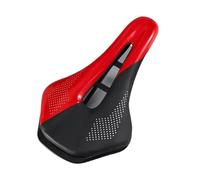 Compatible for WEST BIKING Ultralight MTB Saddle, Short Nose PU Leather Hollow Bicycle Seat for Road Mountain Bike - Cycling Parts(Red)