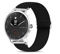 Compatible for Withings ScanWatch Band, onetuo Stretch Elastics Nylon Adjustable Replacement Strap Compatible for Withings ScanWatch 42mm/38mm Hybrid Smartwatch (Withings ScanWatch 42mm, Black)