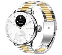 Compatible for Withings Smartwatch Bands, Lamshaw 18mm, 20mm Stainless Steel Metal Replacement Strap Bracelet Men & Women Compatible for Withings ScanWatch 2 42mm/ScanWatch Horizon/ScanWatch