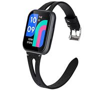 Compatible for Wyze Watch 47mm Band, Giaogor Slim Vintage Leather Strap Replacement for Women, Man, Wristband Accessories Compatible for Wyze Watch 47mm Smartwatch (Black)