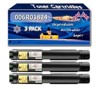 Compatible for Xerox 006R01824 006R01825 006R01826 006R01827 Toner Cartridges, Work for Xerox VersaLink C7120 C7125 C7130 Printers, Toner Cartridges (3 Pack Black)