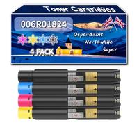Compatible for Xerox 006R01824 006R01825 006R01826 006R01827 Toner Cartridges, Work for Xerox VersaLink C7120 C7125 C7130 Printers, Toner Cartridges (4-Pack BK/C/M/Y)