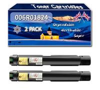 Compatible for Xerox 006R01824 006R01825 006R01826 006R01827 Toner Cartridges, Work for Xerox VersaLink C7120 C7125 C7130 Printers, Toner Cartridges (2 Pack Black)