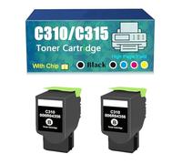 Compatible for Xerox 006R04356 006R04357 006R04358 006R04359 Toner Cartridge, Work with C310 C315 C310DNI C310DNIM C315DNI Printer,Reliability Longevity (Black×2)