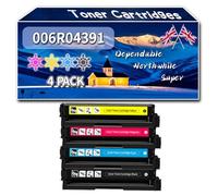 Compatible for Xerox 006R04391 Toner Cartridges, Work for Xerox C230 C235 Colour MFP Printers, Toner Cartridges 006R04392 006R04393 006R04394 (4-Pack BK/C/M/Y)