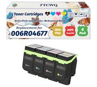 Compatible for Xerox 006R04677 006R04678 006R04679 006R04680 Toner Cartridges Work for Xerox VersaLink C410 Printers (4-Pack BK/C/M/Y)
