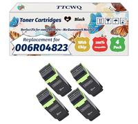 Compatible for Xerox 006R04823 006R04820 006R04821 006R04822 Toner Cartridges Work for Xerox C320 C325 Printers, with Chip, High Yield 2200 Pages, High-Definition Printing (4 Pack Black)