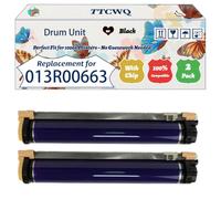 Compatible for Xerox 013R00663 Drum Unit Work for Xerox PrimeLInk C 9065 C 9070 Printers, with Chip, High Yield 180000 Pages, High-Definition Printing (2 Pack Black)