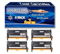 Compatible for Xerox 106R01395 Toner Cartridges, Work for Xerox Phaser 6280 6280V/DN 6280DN 6280V/N 6280N Printers, Toner Cartridges 106R01392 106R01393 106R01394 (4 Pack Black)