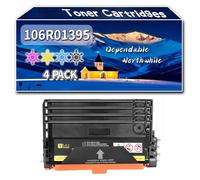 Compatible for Xerox 106R01395 Toner Cartridges, Work for Xerox Phaser 6280 6280V/DN 6280DN 6280V/N 6280N Printers, Toner Cartridges 106R01392 106R01393 106R01394 (4-Pack BK/C/M/Y)