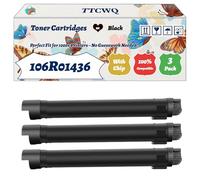 Compatible for Xerox 106R01436 Toner Cartridges Work for Xerox Phaser 7500 7500DN 7500DNZ Printers, with Chip, High Yield 29800 Pages, High-Definition Printing (3 Pack Black)