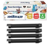 Compatible for Xerox 106R01439 Toner Cartridges Work for Xerox Phaser 7500 7500DN 7500DNZ Printers, with Chip, High Yield 29800 Pages, High-Definition Printing (4 Pack Black)