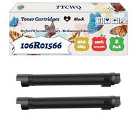 Compatible for Xerox 106R01566 Toner Cartridges Work for Xerox Phaser 7800 7800DN 7800DX 7800GX Printers, with Chip, High Yield 34000 Pages, High-Definition Printing (2 Pack Black)