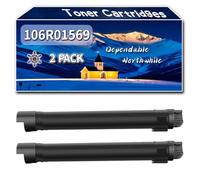 Compatible for Xerox 106R01569 Toner Cartridges, Work for Xerox Phaser 7800 7800DN 7800DX 7800GX Printers, Toner Cartridges 106R01566 106R01567 106R01568 (2 Pack Black)