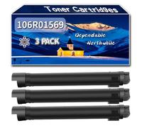 Compatible for Xerox 106R01569 Toner Cartridges, Work for Xerox Phaser 7800 7800DN 7800DX 7800GX Printers, Toner Cartridges 106R01566 106R01567 106R01568 (3 Pack Black)