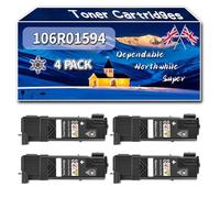 Compatible for Xerox 106R01594 Toner Cartridges, Work for Xerox Phaser 6500 6500DN 6500N Printers, Toner Cartridges 106R01595 106R01596 106R01597 (4 Pack Black)