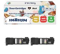 Compatible for Xerox 106R01594 Toner Cartridges Work for Xerox Phaser 6500 6500DN 6500N Printers, with Chip, High Yield 4000 Pages, High-Definition Printing (2 Pack Black)