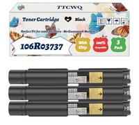 Compatible for Xerox 106R03737 106R03740 106R03739 106R03738 Toner Cartridge Work for Xerox VersaLink C7020 C7025 Printers (3 Pack Black)