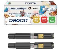 Compatible for Xerox 106R03737 Toner Cartridges Work for Xerox VersaLink C7020 C7020D C7020DN C7020DNW Printers, with Chip, High Yield 33600 Pages, High-Definition Printing (2 Pack Black)