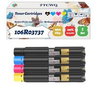 Compatible for Xerox 106R03737 Toner Cartridges Work for Xerox VersaLink C7020S C7020T C7025 Printers, with Chip, High Yield 33600 Pages, High-Definition Printing (4-Pack BK/C/M/Y)