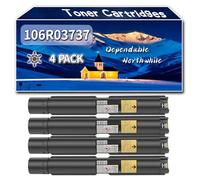 Compatible for Xerox 106R03737 Toner Cartridges, Work for Xerox VersaLink C7025T C7030 C7030D C7030S C7030T Printers, Toner Cartridges 106R03738 106R03739 106R03740 (4 Pack Black)