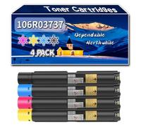 Compatible for Xerox 106R03737 Toner Cartridges, Work for Xerox VersaLink C7025T C7030 C7030D C7030S C7030T Printers, Toner Cartridges 106R03738 106R03739 106R03740 (4-Pack BK/C/M/Y)