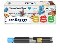 Compatible for Xerox 106R03737 Toner Cartridges Work for Xerox VersaLink C7030D C7030S C7030T Printers, with Chip, High Yield 33600 Pages, High-Definition Printing (1 Pack Cyan)