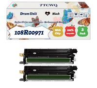 Compatible for Xerox 108R00971 Drum Unit Work for Xerox Phaser 6700 6700DN 6700DT 6700DX 6700N Printers, with Chip, High Yield 60000 Pages, High-Definition Printing (2 Pack Black)