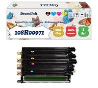 Compatible for Xerox 108R00971 Drum Unit Work for Xerox Phaser 6700 6700DN 6700DT 6700DX 6700N Printers, with Chip, High Yield 60000 Pages, High-Definition Printing (4-Pack BK/C/M/Y)