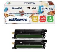 Compatible for Xerox 108R00974 Drum Unit Work for Xerox Phaser 6700 6700DN 6700DT 6700DX 6700N Printers, with Chip, High Yield 60000 Pages, High-Definition Printing (2-Pack Black)