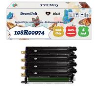 Compatible for Xerox 108R00974 Drum Unit Work for Xerox Phaser 6700 6700DN 6700DT 6700DX 6700N Printers, with Chip, High Yield 60000 Pages, High-Definition Printing (4 Pack Black)