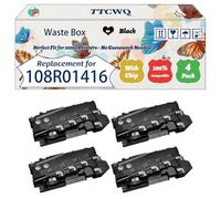 Compatible for Xerox 108R01416 Waste Box Work for Xerox Phaser 6510 WorkCentre 6515 Printers, with Chip, High Yield 30000 Pages, High-Definition Printing (4 Pack Black)