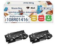 Compatible for Xerox 108R01416 Waste Box Work for Xerox VersaLInk C600 C605 C500 C505 Printers, with Chip, High Yield 30000 Pages, High-Definition Printing (2-Pack Black)