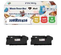 Compatible for Xerox 108R01416 Waste Toner Box Work for Xerox WorkCentre 6515 Phaser 6510 Printers, with Chip, High Yield 30000 Pages, High-Definition Printing (2-Pack Black)