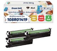 Compatible for Xerox 108R01419 Drum Unit Work for Xerox WorkCentre 6515n Phaser 6510dn Printers, with Chip, High Yield 48000 Pages, High-Definition Printing (3 Pack Black)