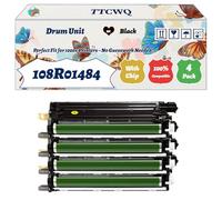 Compatible for Xerox 108R01484 Drum Unit Work for Xerox VersaLink C500 C500DN C500DNW C500N Printers, with Chip, High Yield 50000 Pages, High-Definition Printing (4 Pack Black)
