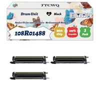 Compatible for Xerox 108R01488 Drum Unit Work for Xerox VersaLink C600 C600DN C600N Printers, with Chip, High Yield 50000 Pages, High-Definition Printing (3 Pack Black)