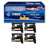 Compatible for Xerox 113R00773 Drum Unit, Work for Xerox Phaser 3610 WorkCentre 3615 3655 3655i 3655S Printers, Drum Unit (4 Pack Black)