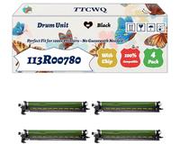 Compatible for Xerox 113R00780 Drum Unit Work for Xerox VersaLink C7025D C7025S C7030 Printer, with Chip, High Yield 209000 Pages, High-Definition Printing (4 Pack Black)