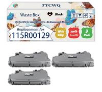 Compatible for Xerox 115R00129 Waste Box Work for Xerox VersalInk C 7000 DN VersalInk C 7000N Printers, with Chip, High Yield 21200 Pages, High-Definition Printing (3 Pack Black)