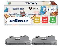 Compatible for Xerox 115R00129 Waste Box Work for Xerox Versalink C 7000 DN Versalink C 7000N Printers, with Chip, High Yield 21200 Pages, High-Definition Printing (2-Pack Black)