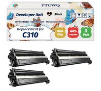Compatible for Xerox C310 Developer Unit Work for Xerox C310 C310DNI C310DNIM C315 Printers, with Chip, High Yield 125000 Pages, High-Definition Printing (3 Pack Black)