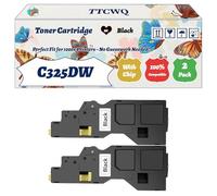 Compatible for Xerox C325DW Toner Cartridge Work for Xerox ApeosPrint C325 C325dw Apeos C325df C325dw Printers, with Chip, High Yield 6000 Pages, High-Definition Printing (2 Pack Black)