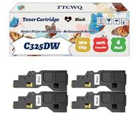 Compatible for Xerox C325DW Toner Cartridge Work for Xerox ApeosPrint C325 C325dw Apeos C325df C325dw Printers, with Chip, High Yield 6000 Pages, High-Definition Printing (4 Pack Black)