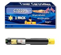 Compatible for Xerox C7020 Toner Cartridges, Work for Xerox Versalink C7020 C7025 C7030 Printers, Toner Cartridges 106R03737 106R03740 106R03739 106R03738 (1 Pack Yellow)