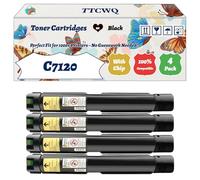 Compatible for Xerox C7120 Toner Cartridges Work for Xerox Versalink C7100 C7120 C7125 C7130 Printers, with Chip, High Yield 41300 Pages, High-Definition Printing (4 Pack Black)