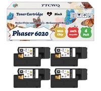 Compatible for Xerox Phaser 6020 Toner Cartridge Work for Xerox Phaser 6020 Phaser 6022 WorkCentre 6025 WorkCentre Printers (4 Pack Black)