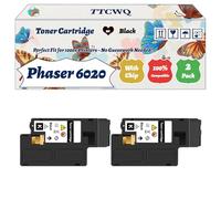 Compatible for Xerox Phaser 6020 Toner Cartridge Work for Xerox Phaser 6020 Phaser 6022 WorkCentre 6025 WorkCentre Printers (2 Pack Black)